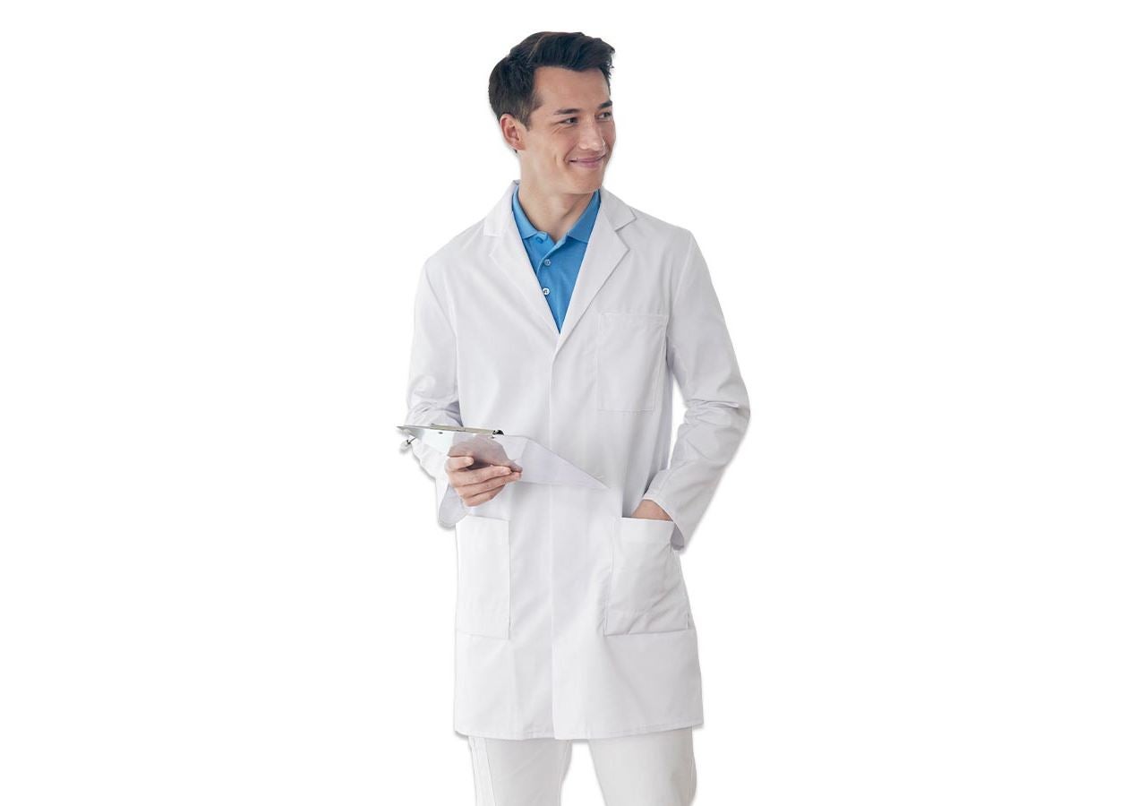 Sarraus de travail | Manteaux médicaux: Manteau professionnel pour homme Lukas + blanc