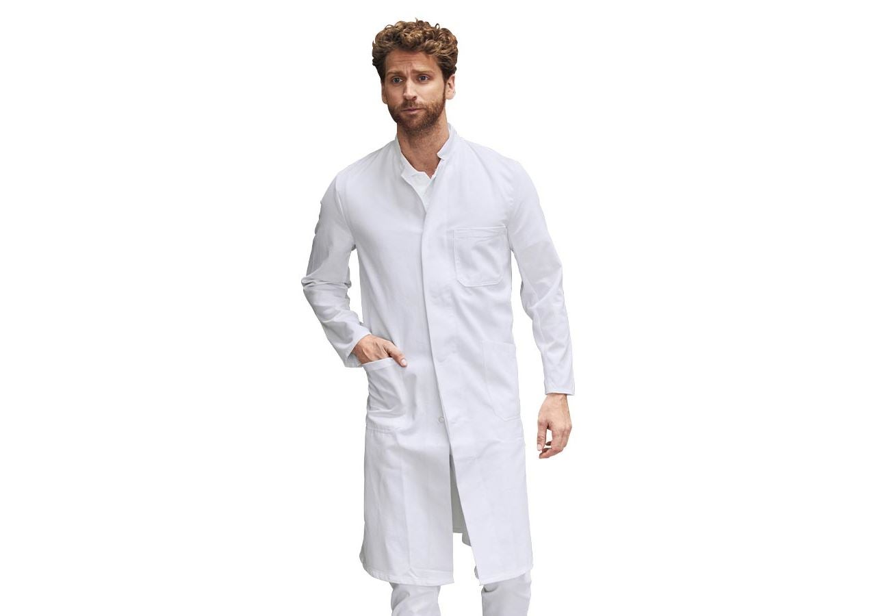 Sarraus de travail | Manteaux médicaux: Manteau professionnel pour homme Sascha + blanc