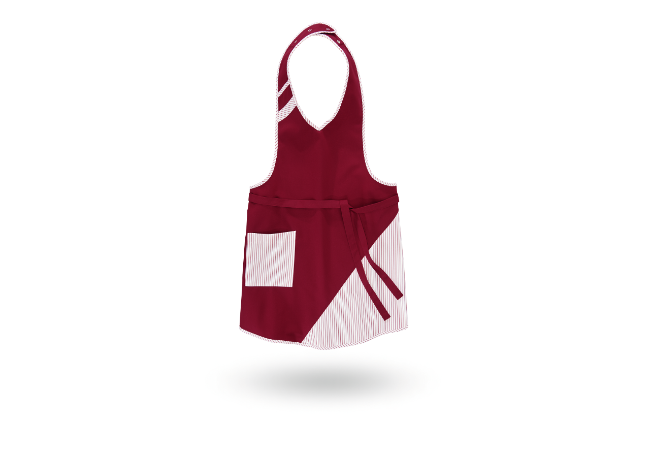 Schürzen: Latzschürze Britta + bordeaux/weiß
