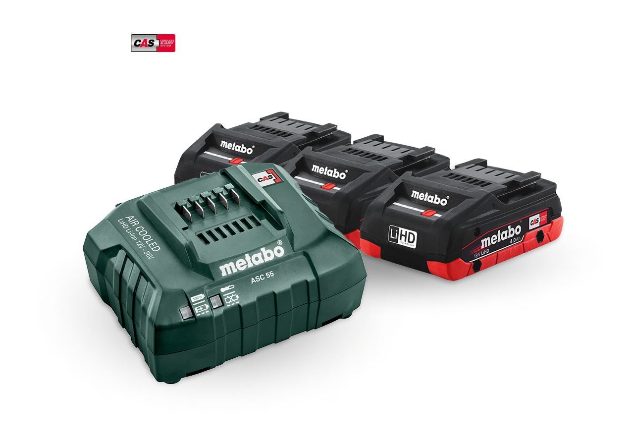 Elektrowerkzeuge: Metabo Akku-Pack 3x 4,0 LiHD Akkus + Ladegerät