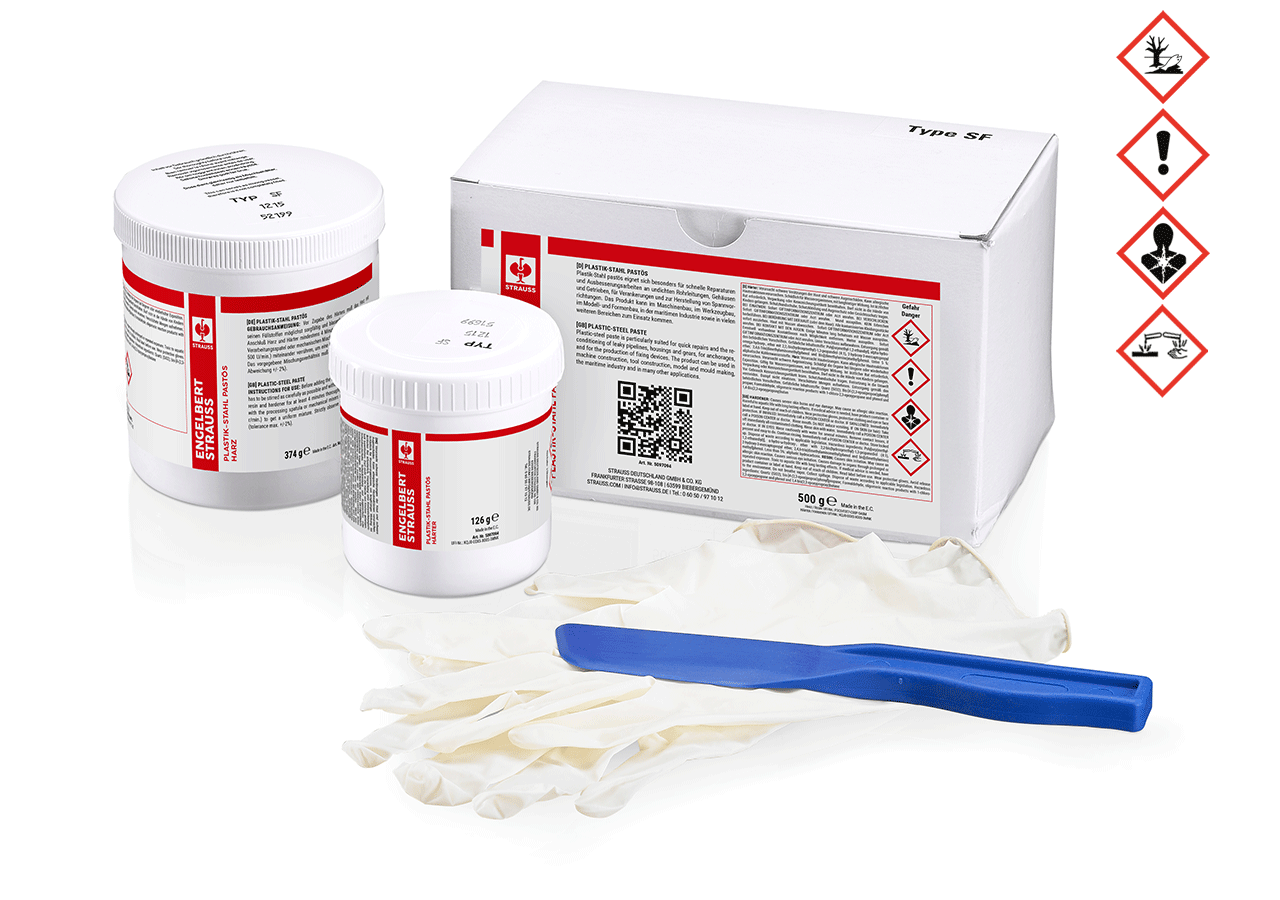 Adhésifs: Masse de réparation plastique acier, pâte