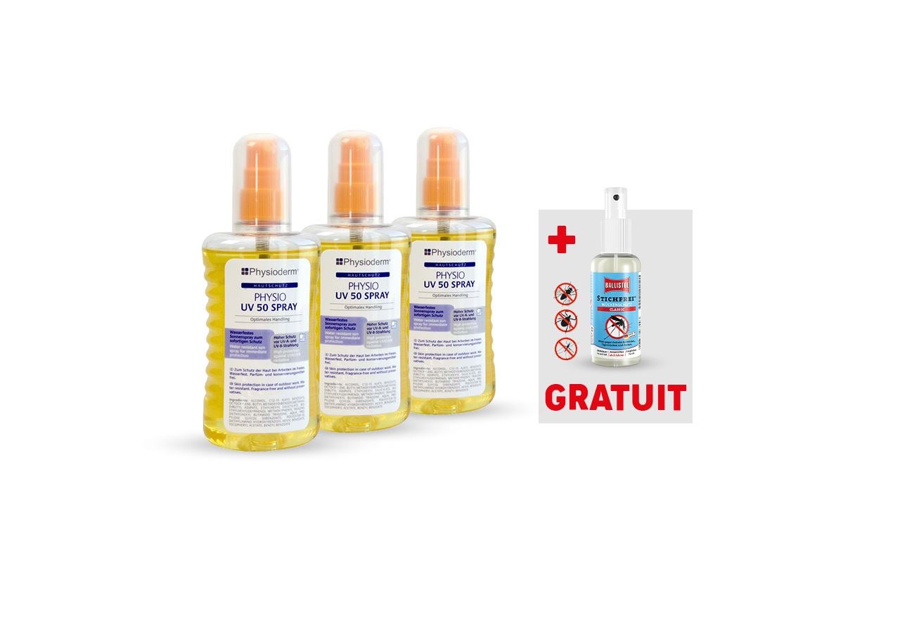 Nettoyage des mains | Protection de la peau: 3xSpray solaire très haute prot. LSF 50+Ballistol