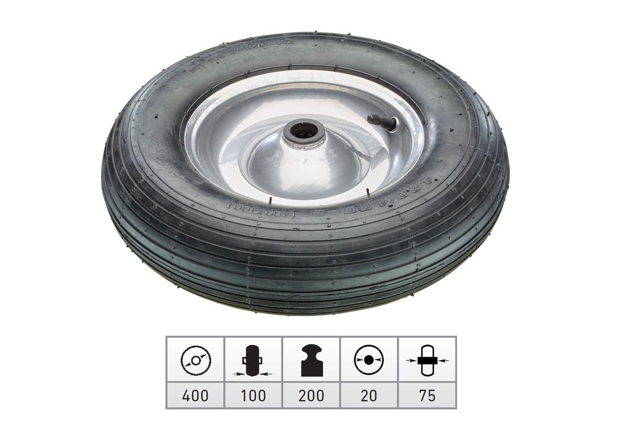 Transport rolls: Spare pneumatic wheel with steel wheel rim