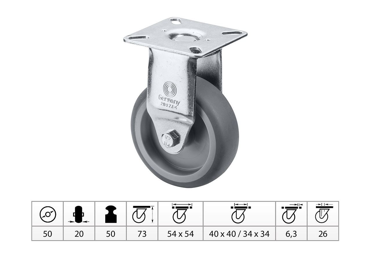 Rouleau transporteur: Dispositif de roulette fixe avec plaque