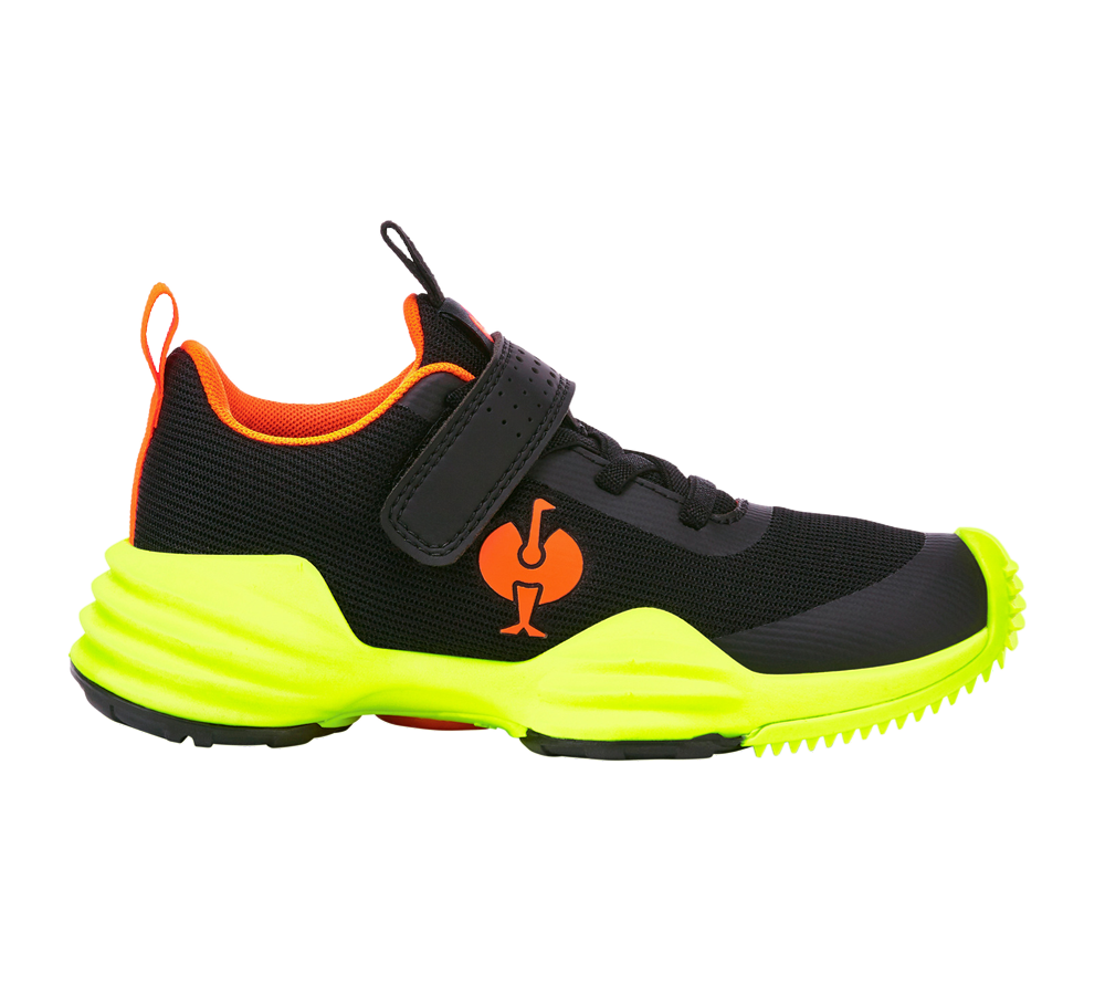 Kids Shoes: Allround shoes e.s. Porto, children's + black/high-vis yellow/high-vis orange