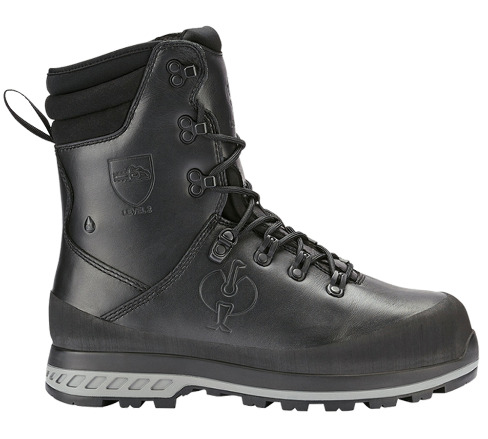 S2: e.s. S2 Chaussures de sécurité de forestier Triton + noir