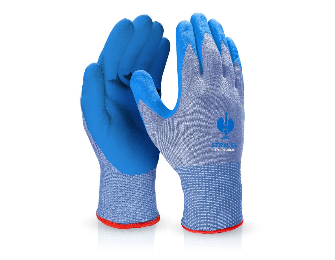 Coated: e.s. Nitrile foam gloves evertouch allseasons + blue/lightblue-melange