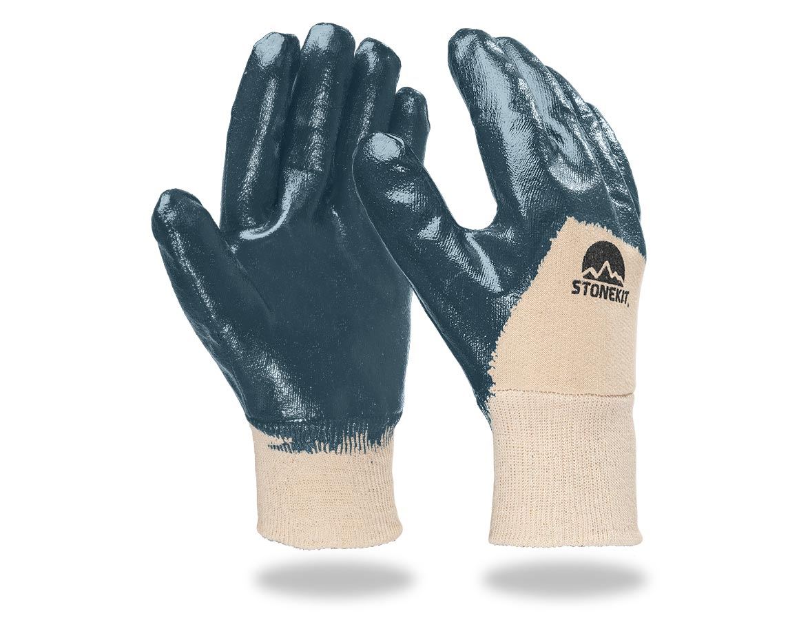 Revêtement: Gants Nitrile Lith, bord en tricot, pack de 12