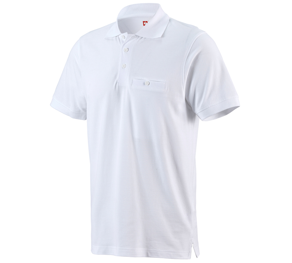 Hauts: e.s. Polo cotton Pocket + blanc