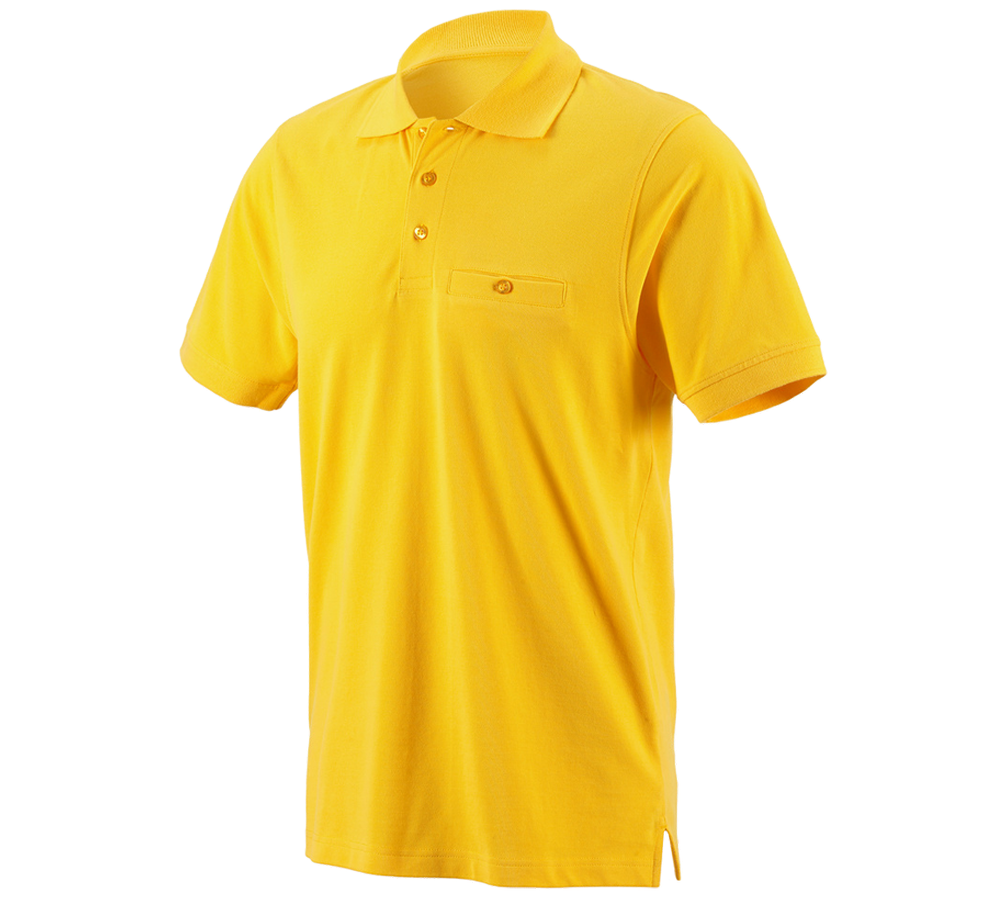 Hauts: e.s. Polo cotton Pocket + jaune