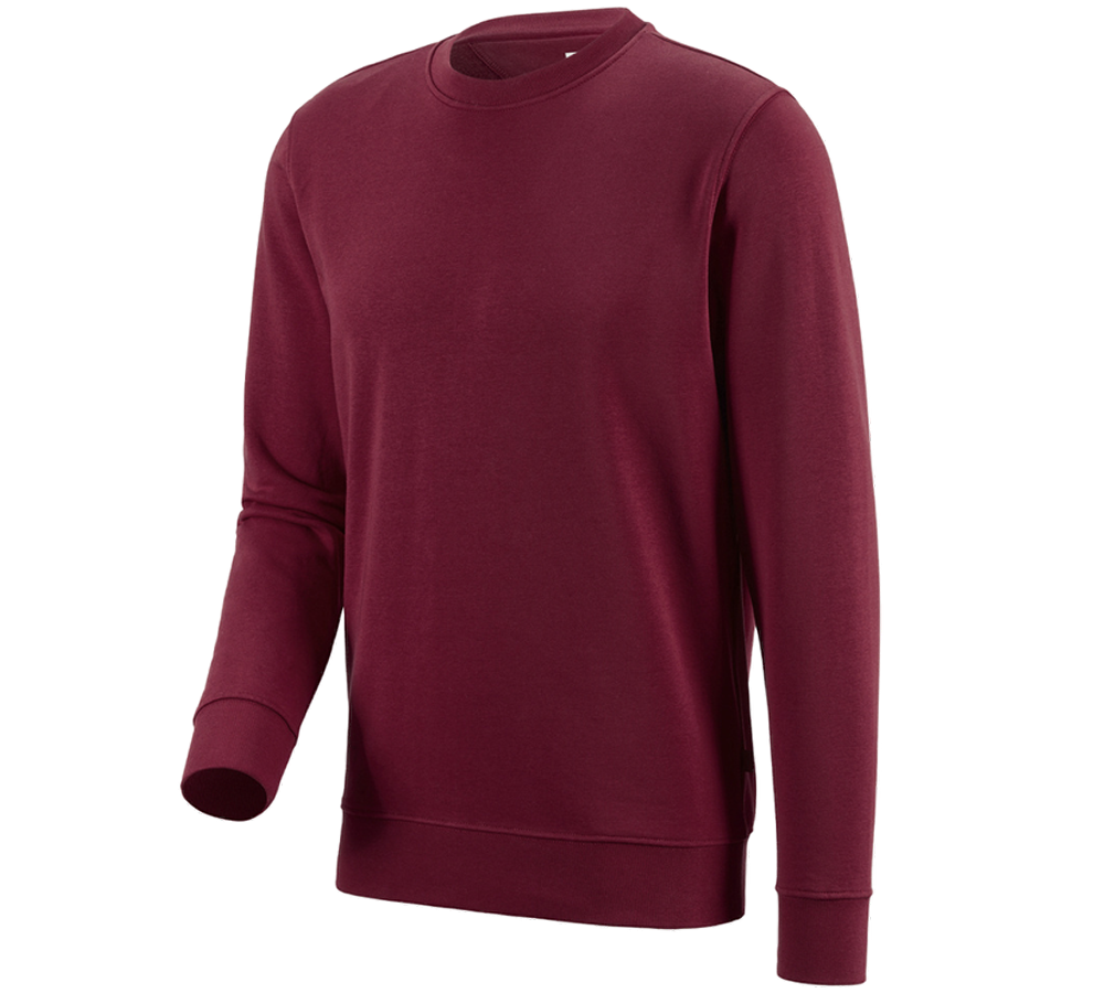 Hauts: e.s. Sweatshirt poly cotton + bordeaux