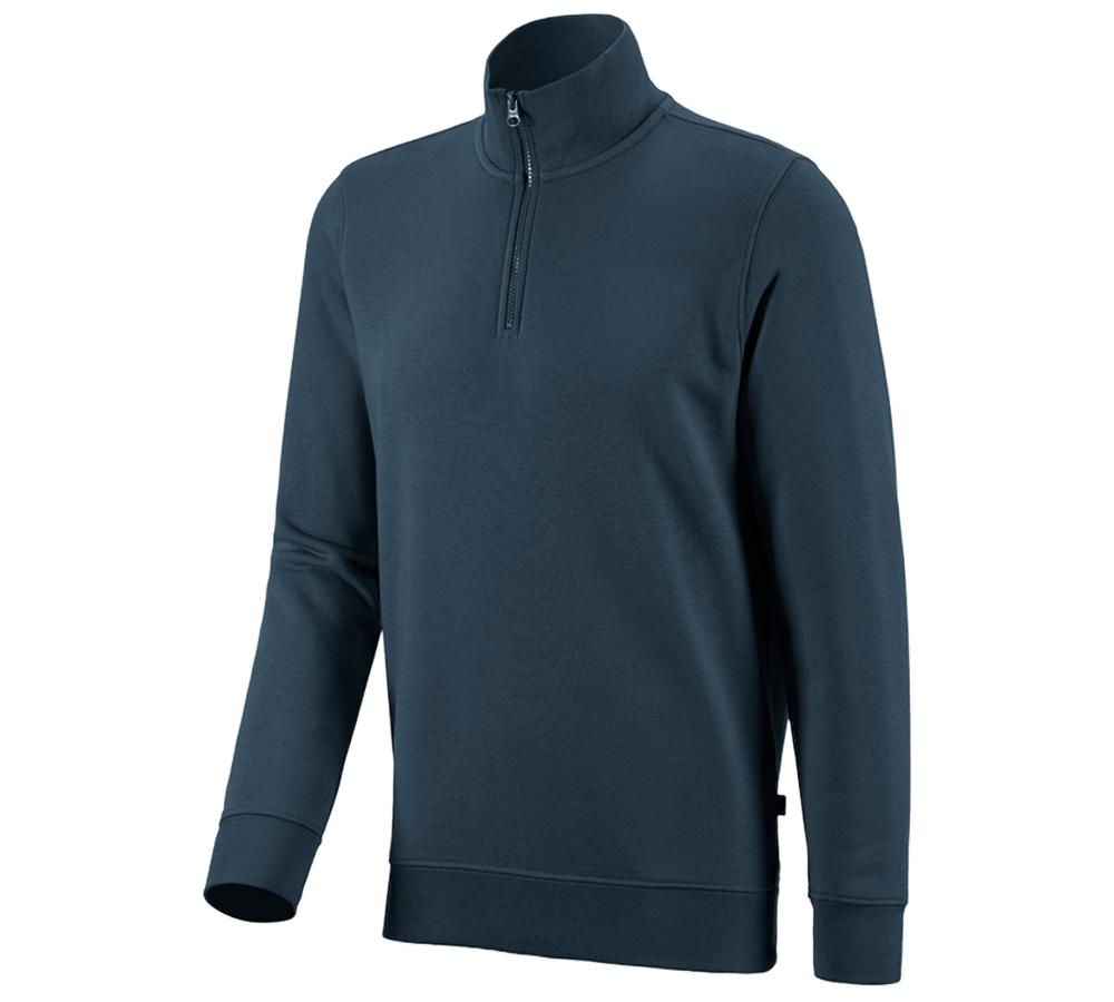 Topics: e.s. ZIP-sweatshirt poly cotton + seablue