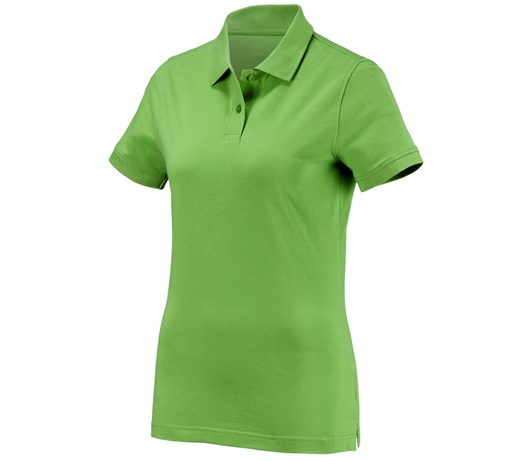 Hauts: e.s. Polo cotton, femmes + vert d'eau