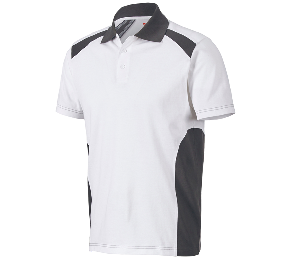 Hauts: Polo cotton e.s.active + blanc/anthracite