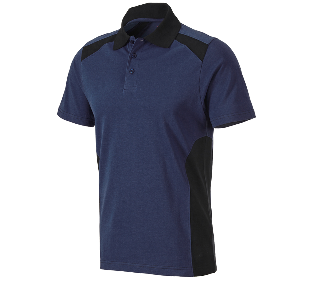 Hauts: Polo cotton e.s.active + bleu foncé/noir