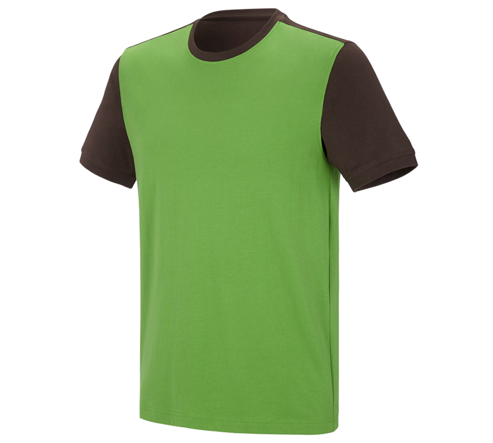 Topics: e.s. T-shirt cotton stretch bicolor + seagreen/chestnut