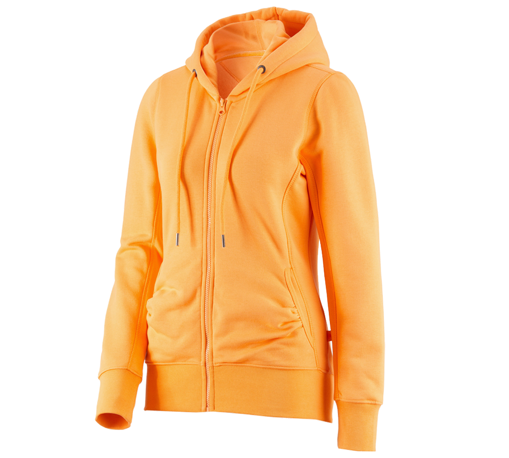 Shirts & Co.: e.s. Hoody-Sweatjacke poly cotton, Damen + hellorange