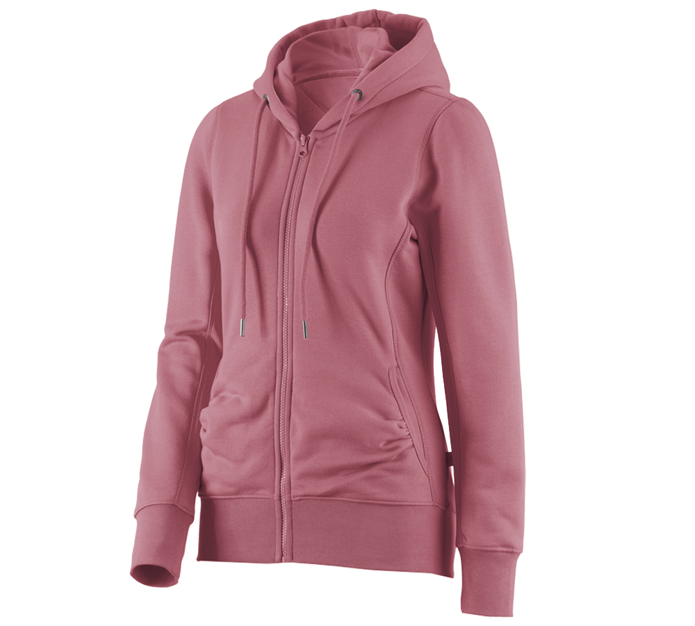 Shirts & Co.: e.s. Hoody-Sweatjacke poly cotton, Damen + altrosa