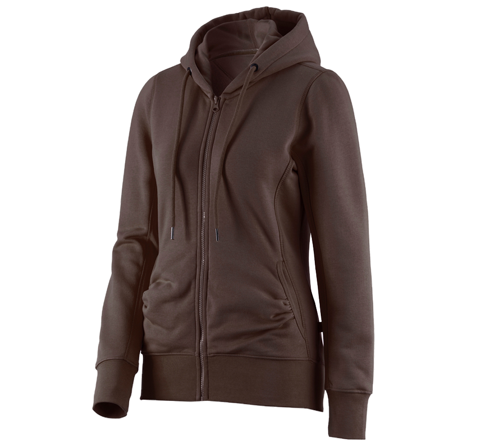 Shirts & Co.: e.s. Hoody-Sweatjacke poly cotton, Damen + kastanie