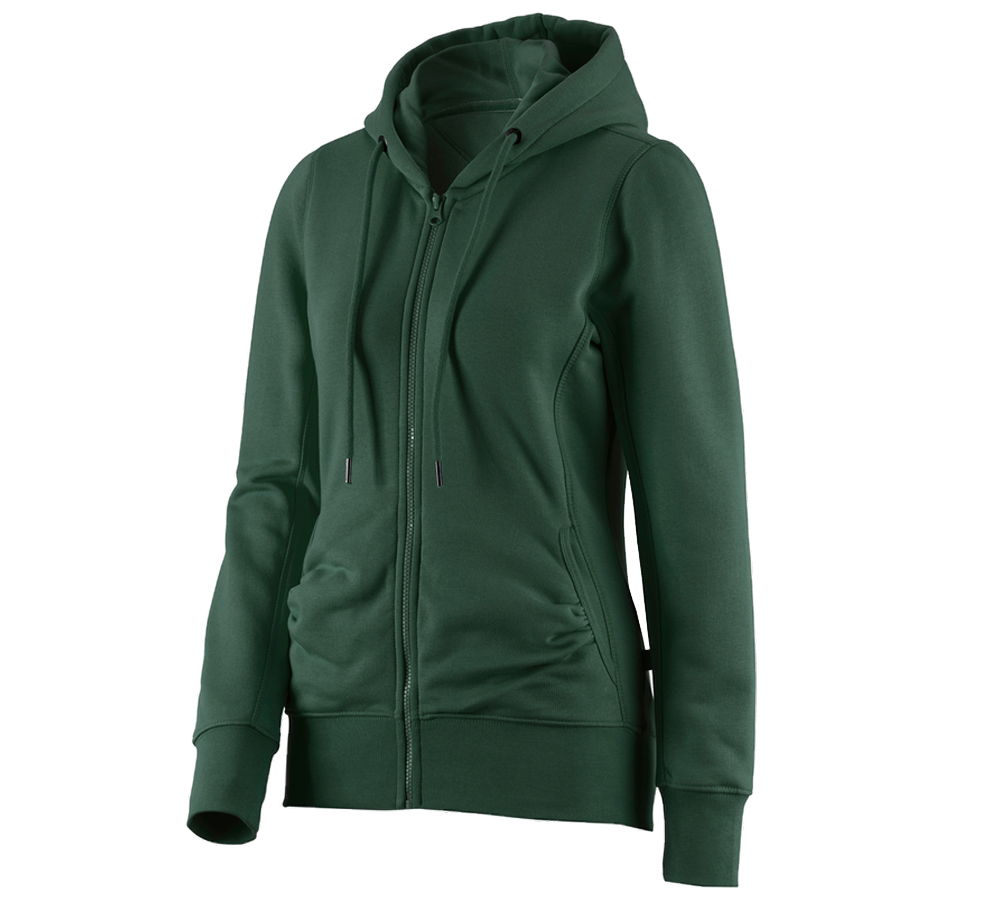 Shirts & Co.: e.s. Hoody-Sweatjacke poly cotton, Damen + grün