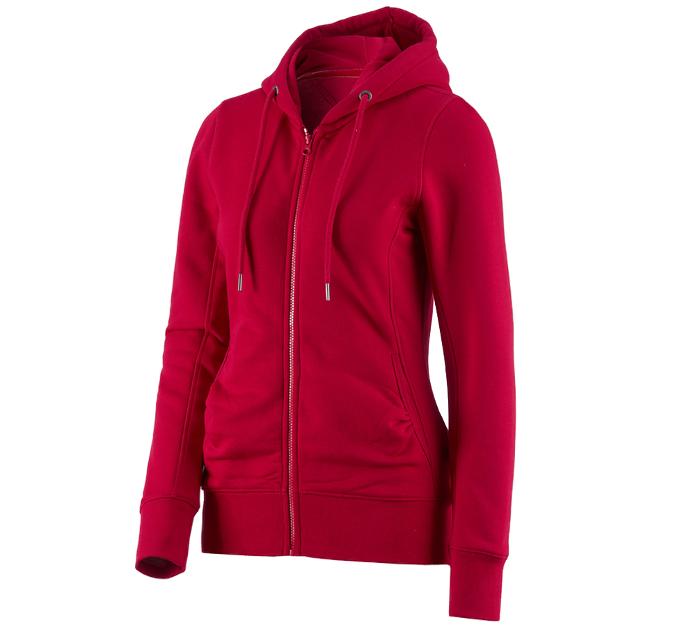 Shirts & Co.: e.s. Hoody-Sweatjacke poly cotton, Damen + feuerrot