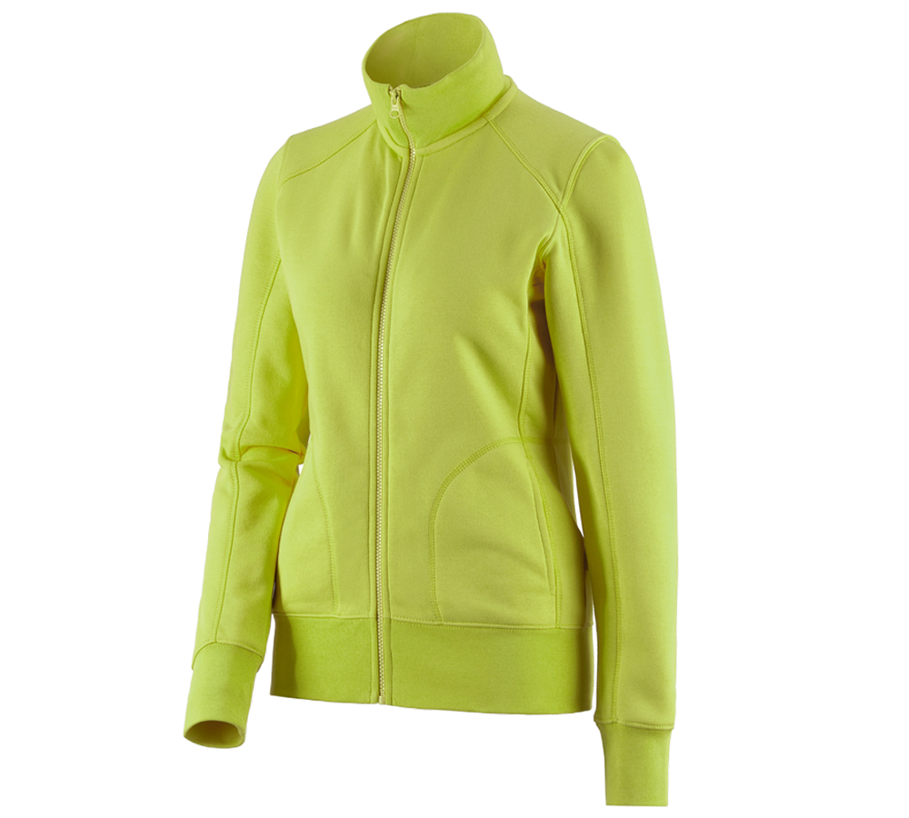 Hauts: e.s. Veste sweat poly cotton, femmes + vert mai