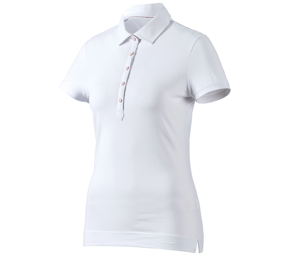 Shirts, Pullover & more: e.s. Polo shirt cotton stretch, ladies' + white