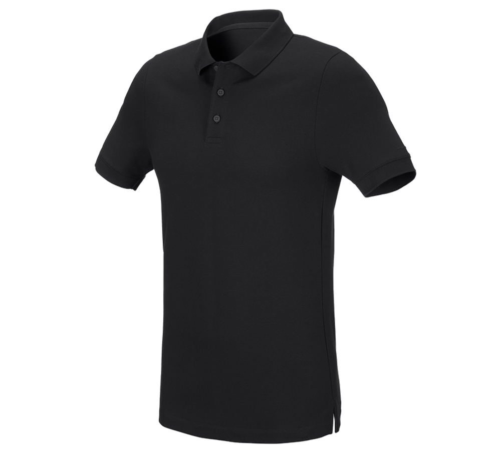 Thèmes: e.s. Pique-Polo cotton stretch, slim fit + noir