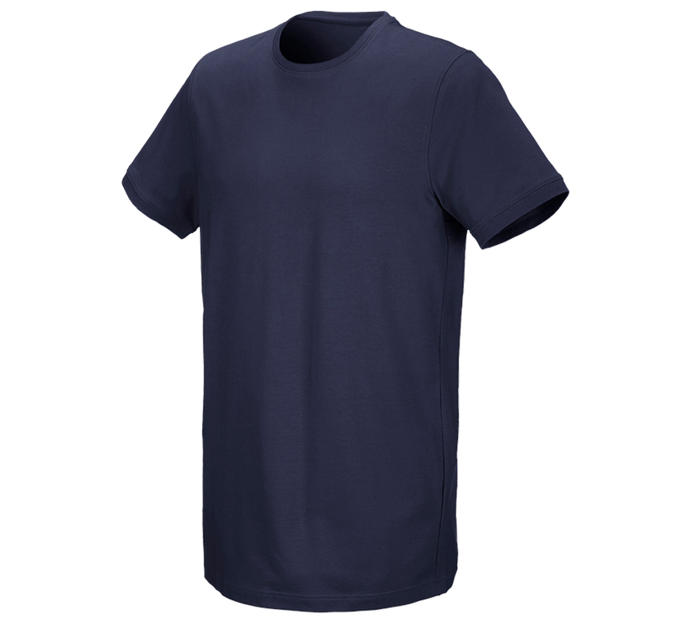 Topics: e.s. T-shirt cotton stretch, long fit + navy