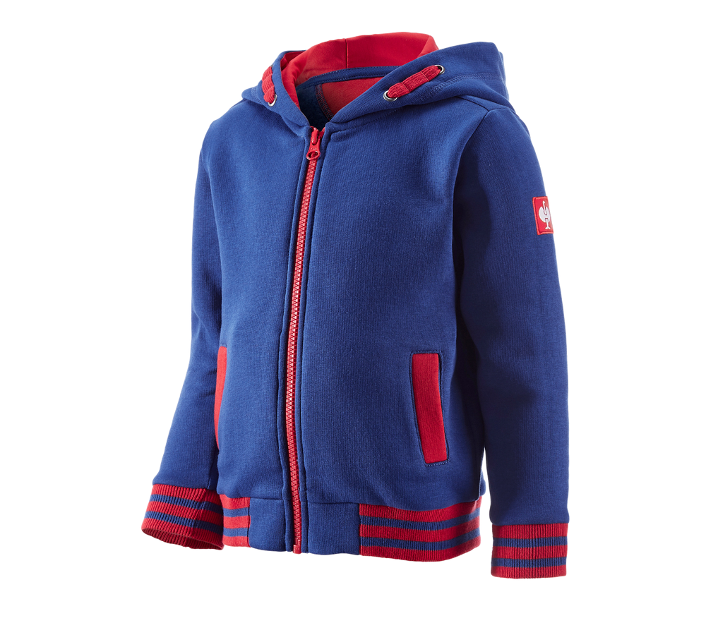 Shirts & Co.: Hoody-Sweatjacke e.s.motion 2020, Kinder + kornblau/feuerrot