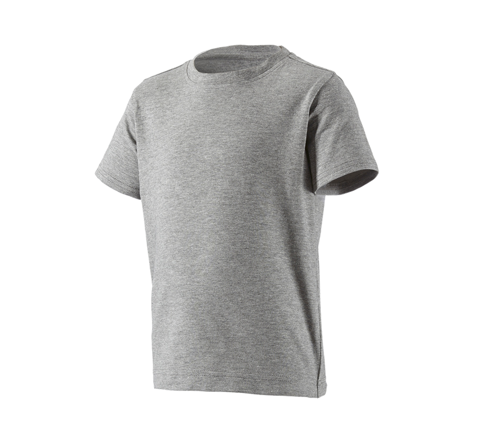 Hauts: e.s. T-shirt cotton stretch, enfants + gris mélange