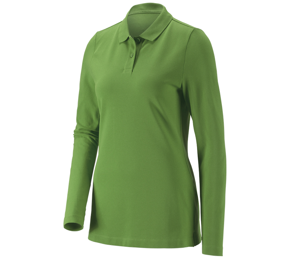 Thèmes: e.s. Pique-Polo longsleeve cotton stretch,femmes + vert d'eau