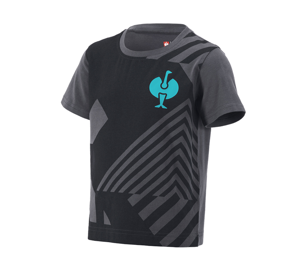 Topics: T-Shirt e.s.trail graphic, children's + black/anthracite/lapisturquoise