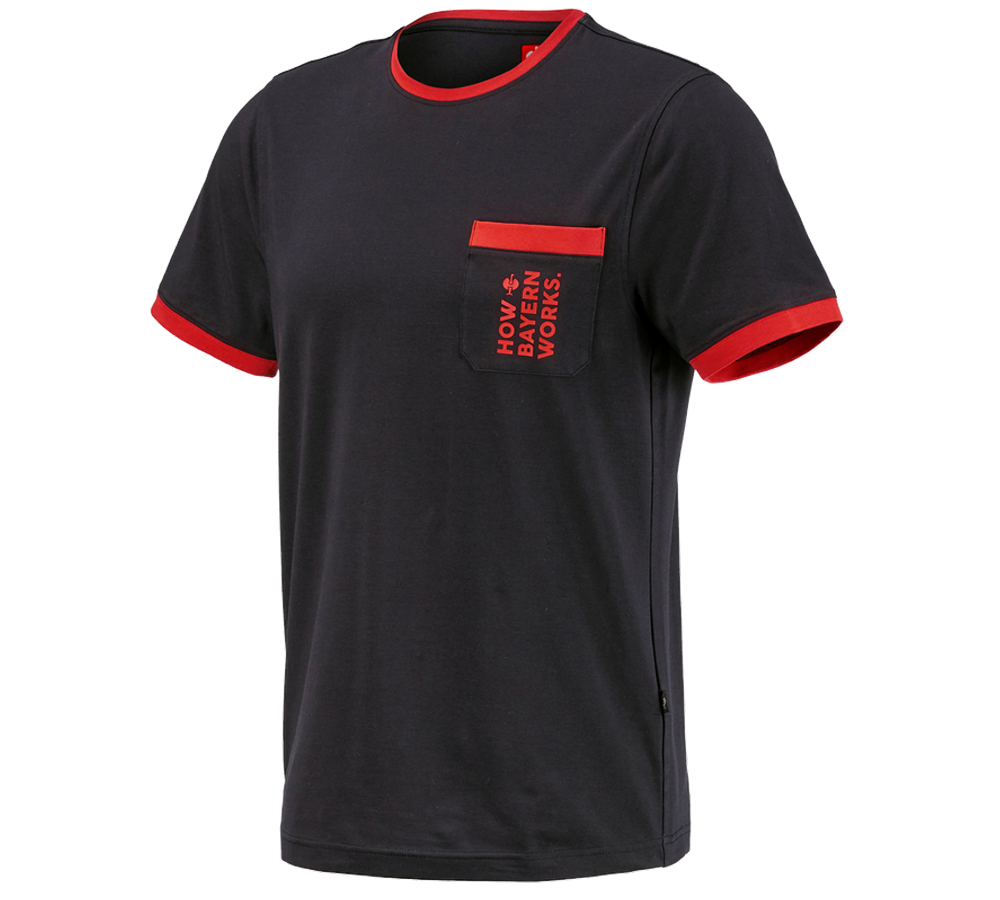 Shirts & Co.: FCB Premium T-Shirt Cotton Stretch Pocket + black/straussred