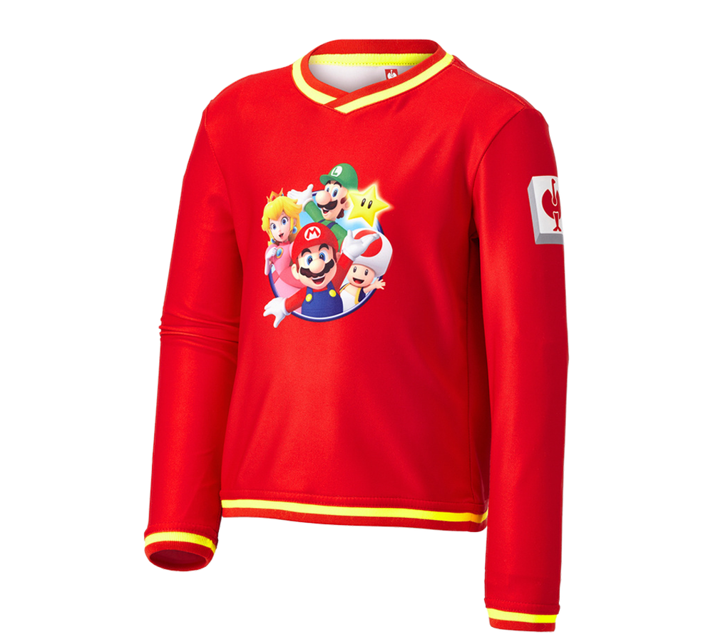 Hauts: Super Mario fonctionnel Longsleeve, enfants + strauss rouge