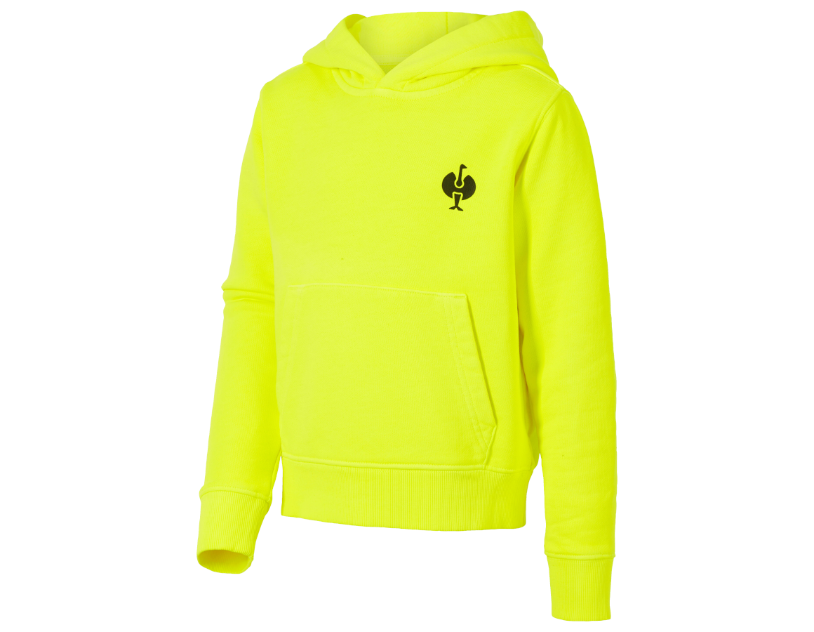 Hauts: e.s. Hoody sweatshirt neon, enfants + jaune néon vintage