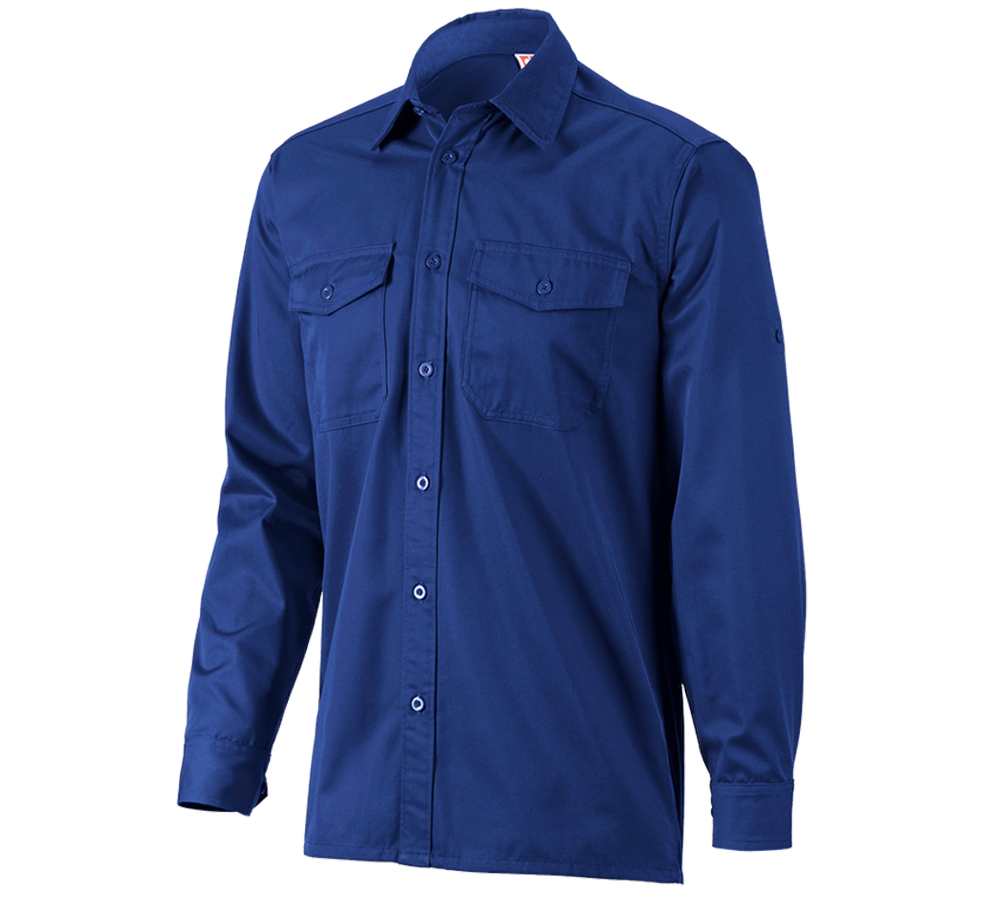 Hauts: Chemise de travail e.s.classic, à manches longues + bleu royal