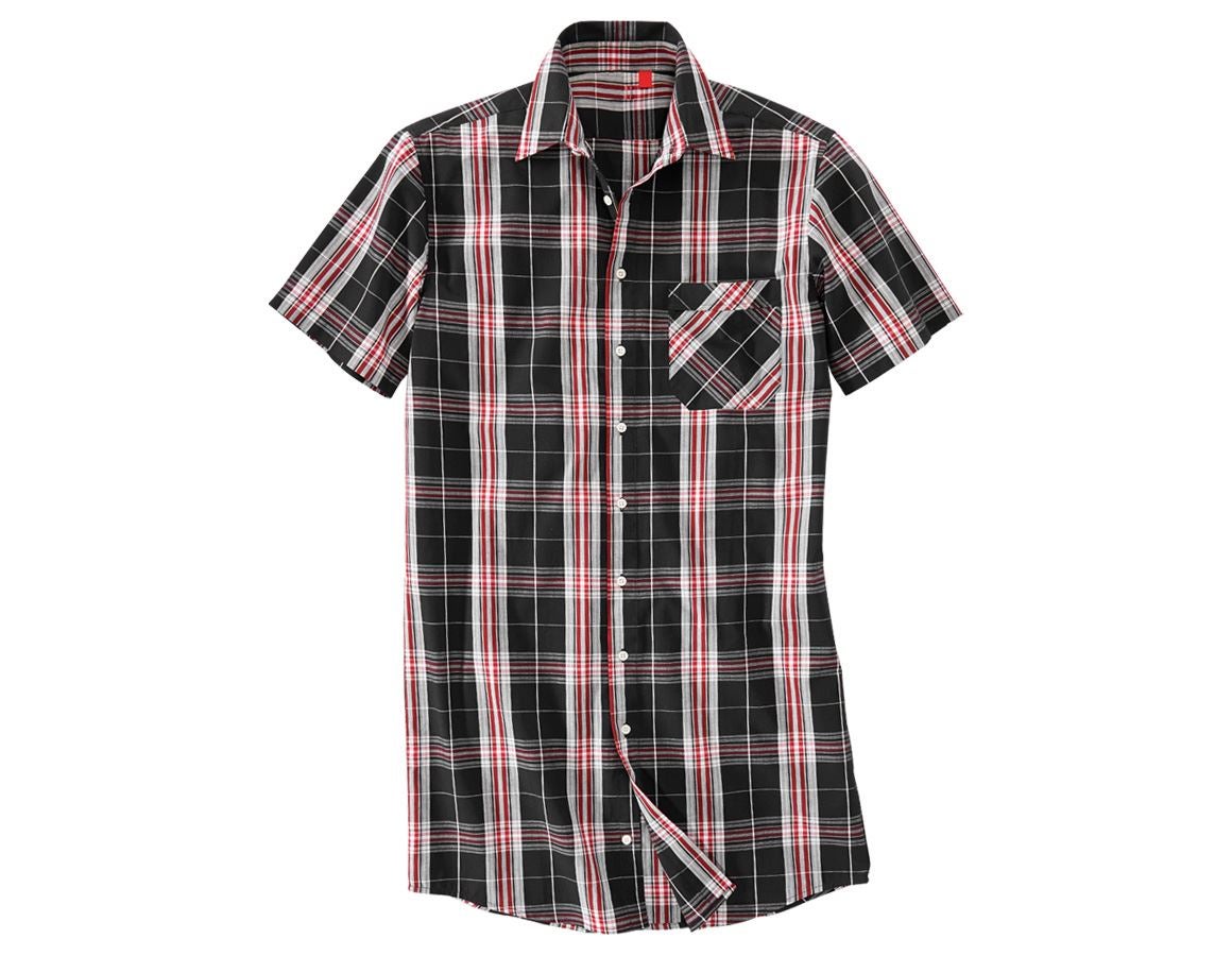 Shirts, Pullover & more: Short sleeved shirt Lübeck, extra long + black/red/white