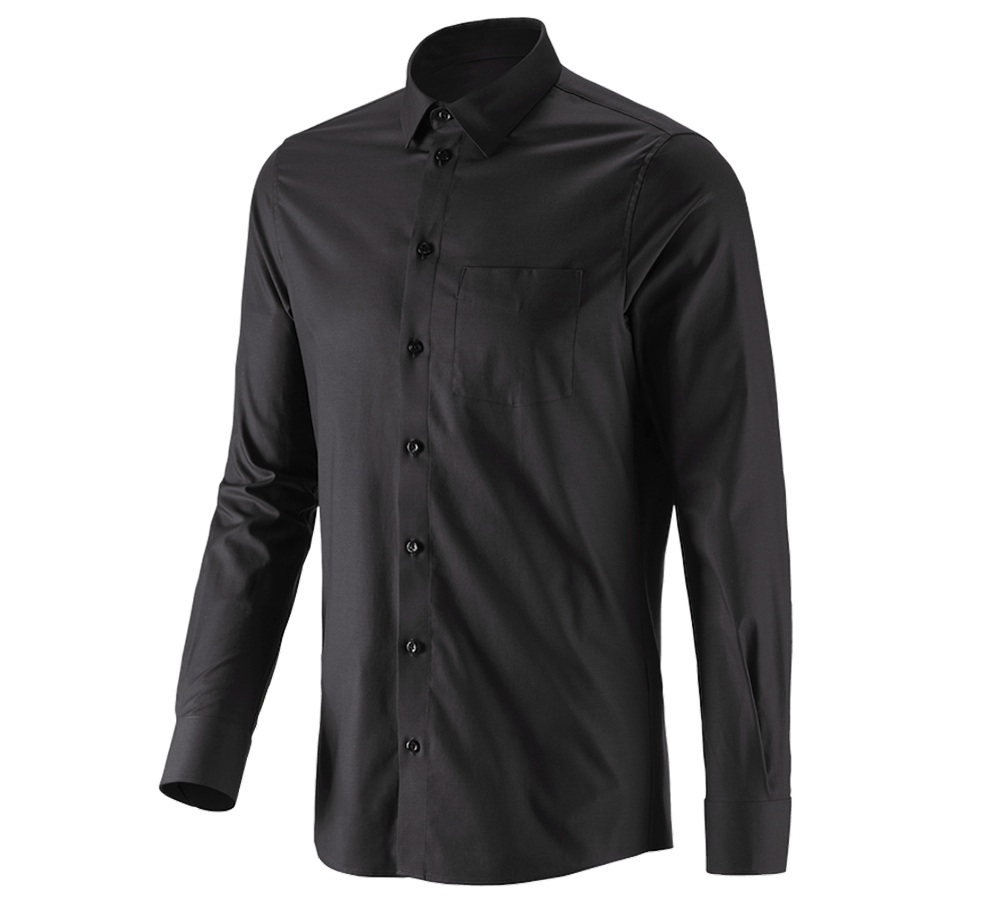 Thèmes: e.s. Chemise de travail cotton stretch, slim fit + noir