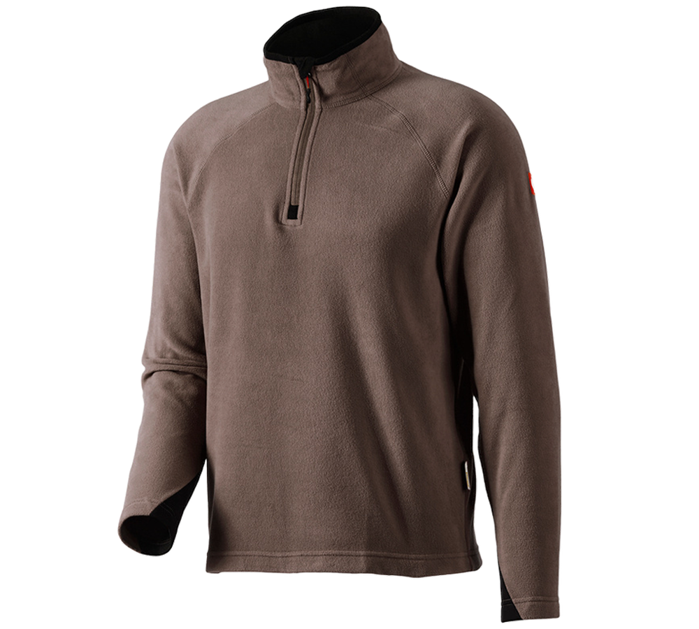 Hauts: Pull camionneur en laine polaire dryplexx® micro + marron