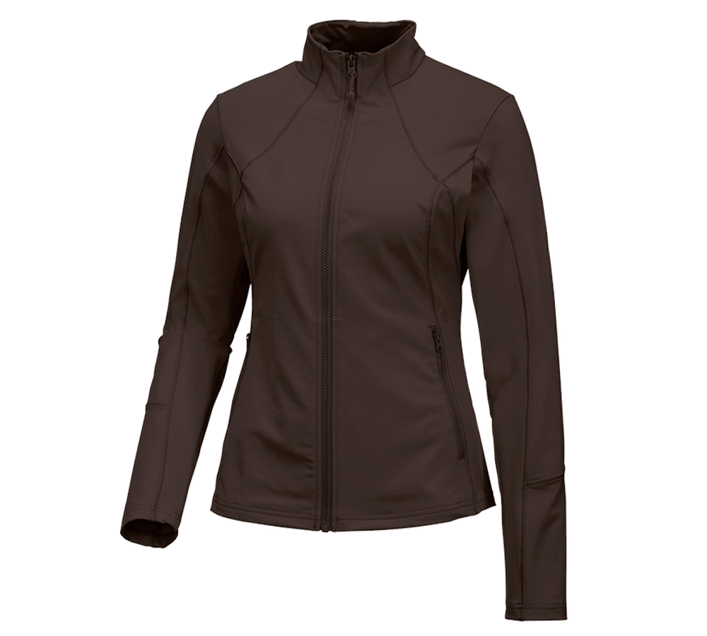 Jacken: e.s. Funktions Sweatjacke solid, Damen + kastanie