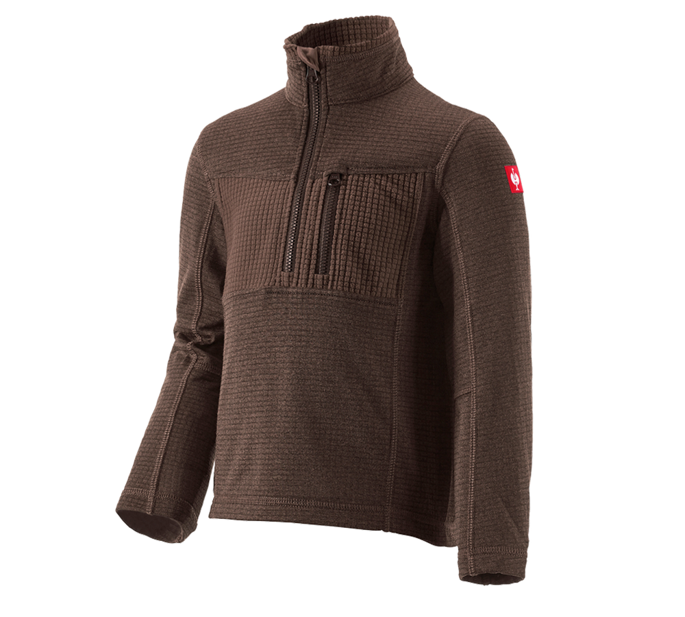 Hauts: Pull camionneur climacell e.s.dynashield, enfants + marron mélange