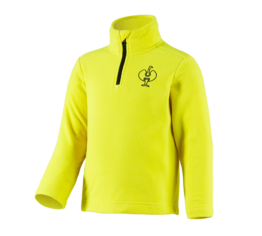 Hauts: Pull en laine polaire e.s.trail, enfants + jaune acide/noir