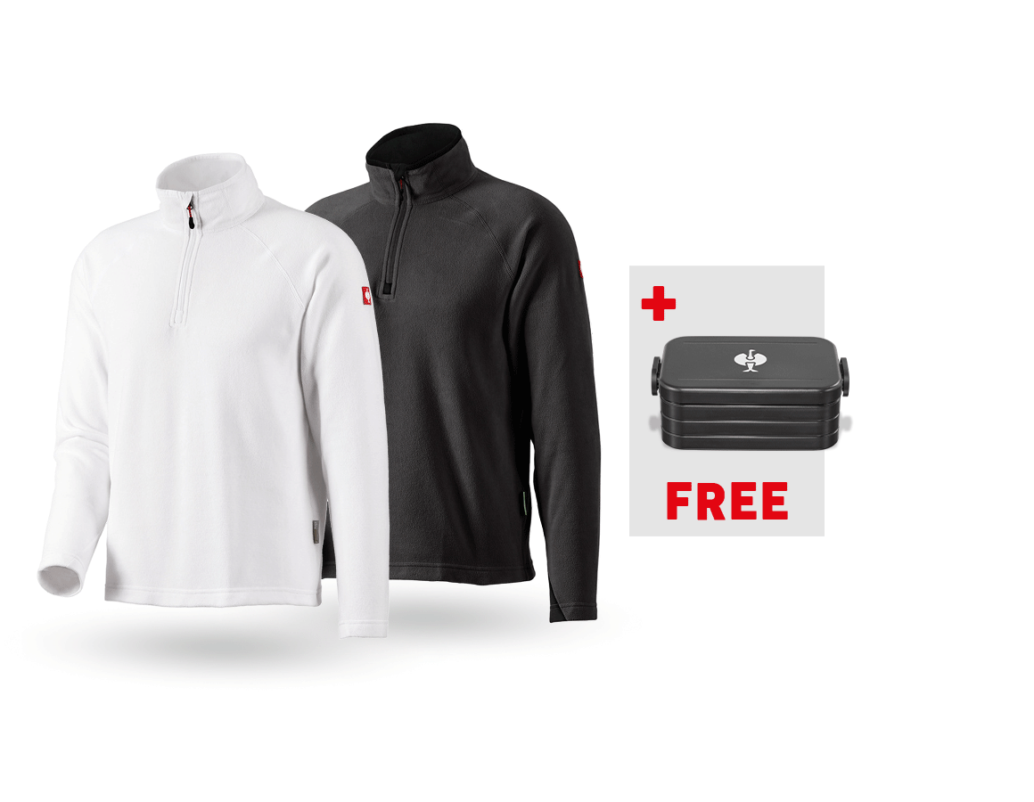 Clothing: SET: 2x Microfleece troyer dryplexx® micro + white