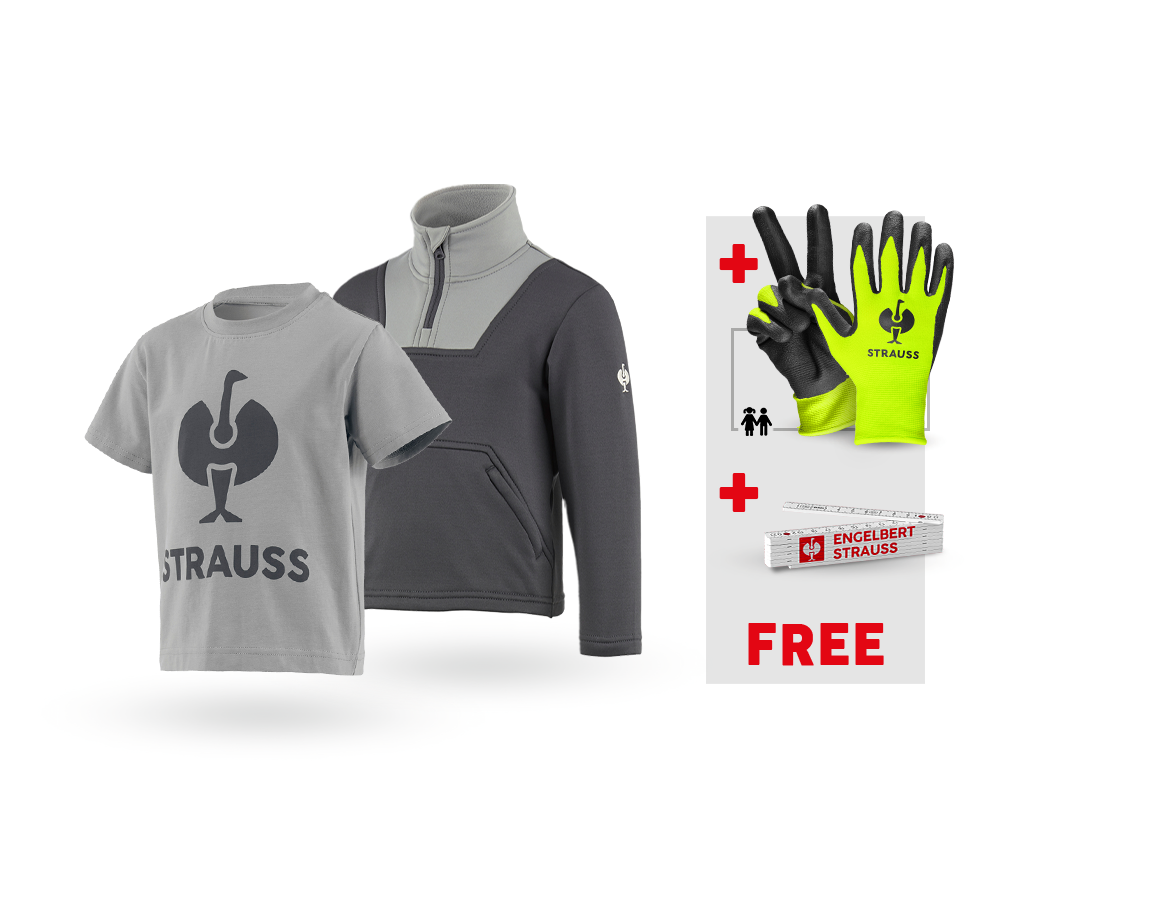 Clothing: SET: Funct.troyer+T-shirt e.s.concrete, children + pearlgrey