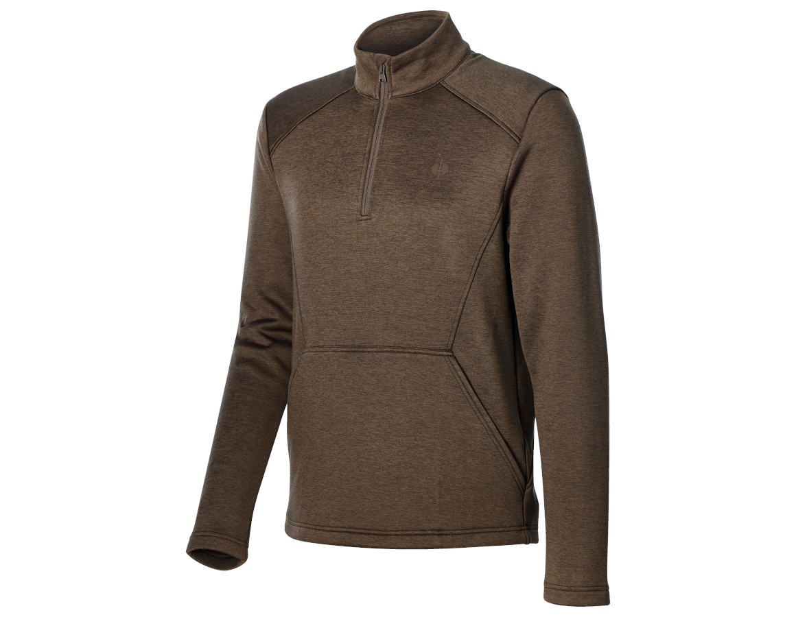 Shirts, Pullover & more: Troyer thermo stretch e.s.trail + chestnut melange/hazelnut