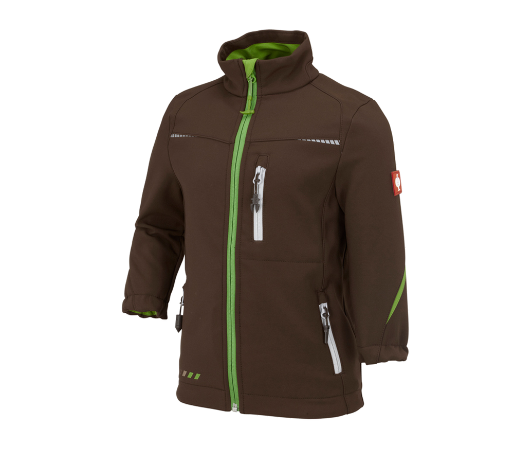 Themen: Softshelljacke e.s.motion 2020, Kinder + kastanie/seegrün