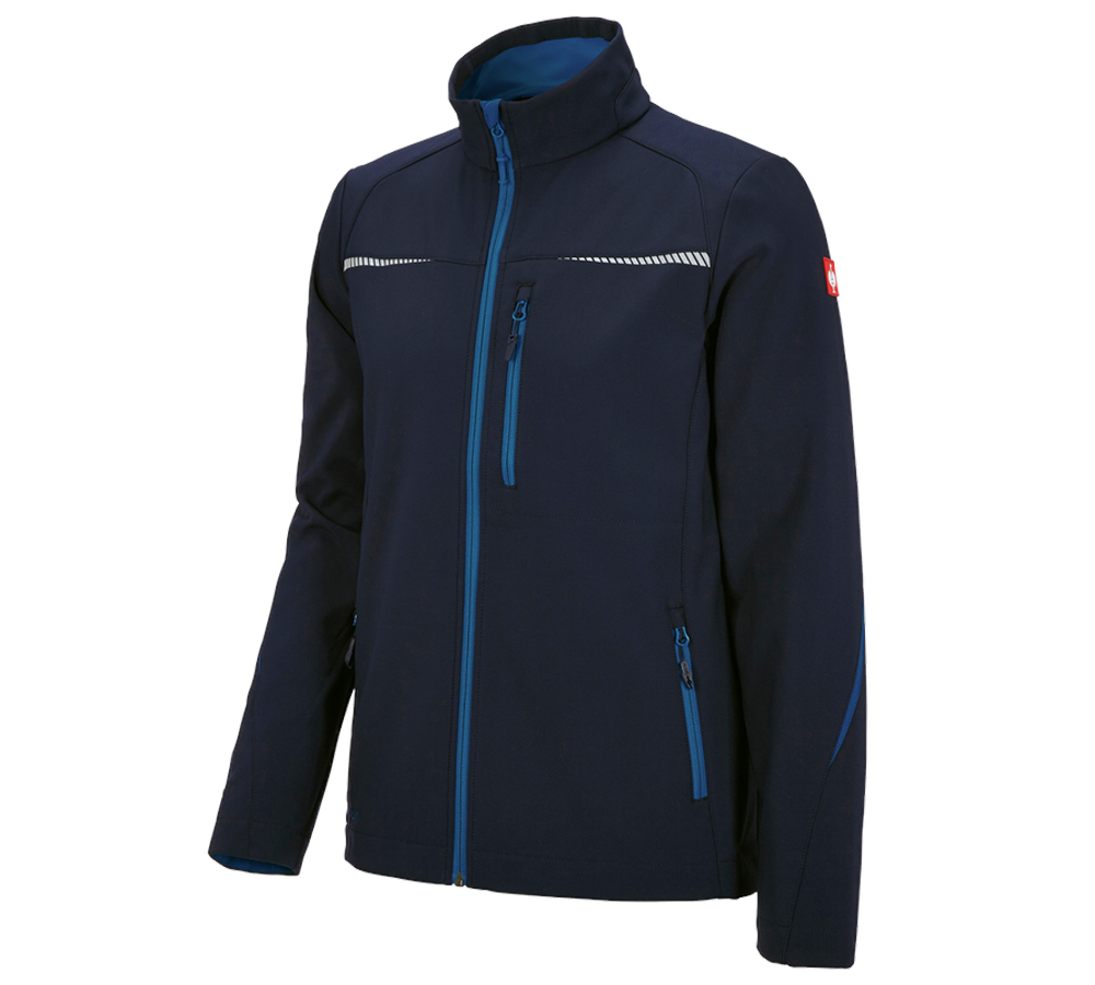 Vestes de travail: Veste Softshell e.s.motion 2020 + bleu foncé/atoll