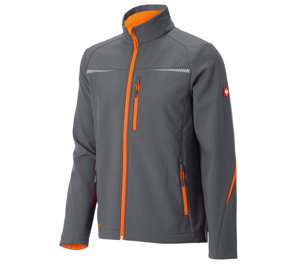 Work Jackets: Softshell jacket e.s.motion 2020 + anthracite/high-vis orange