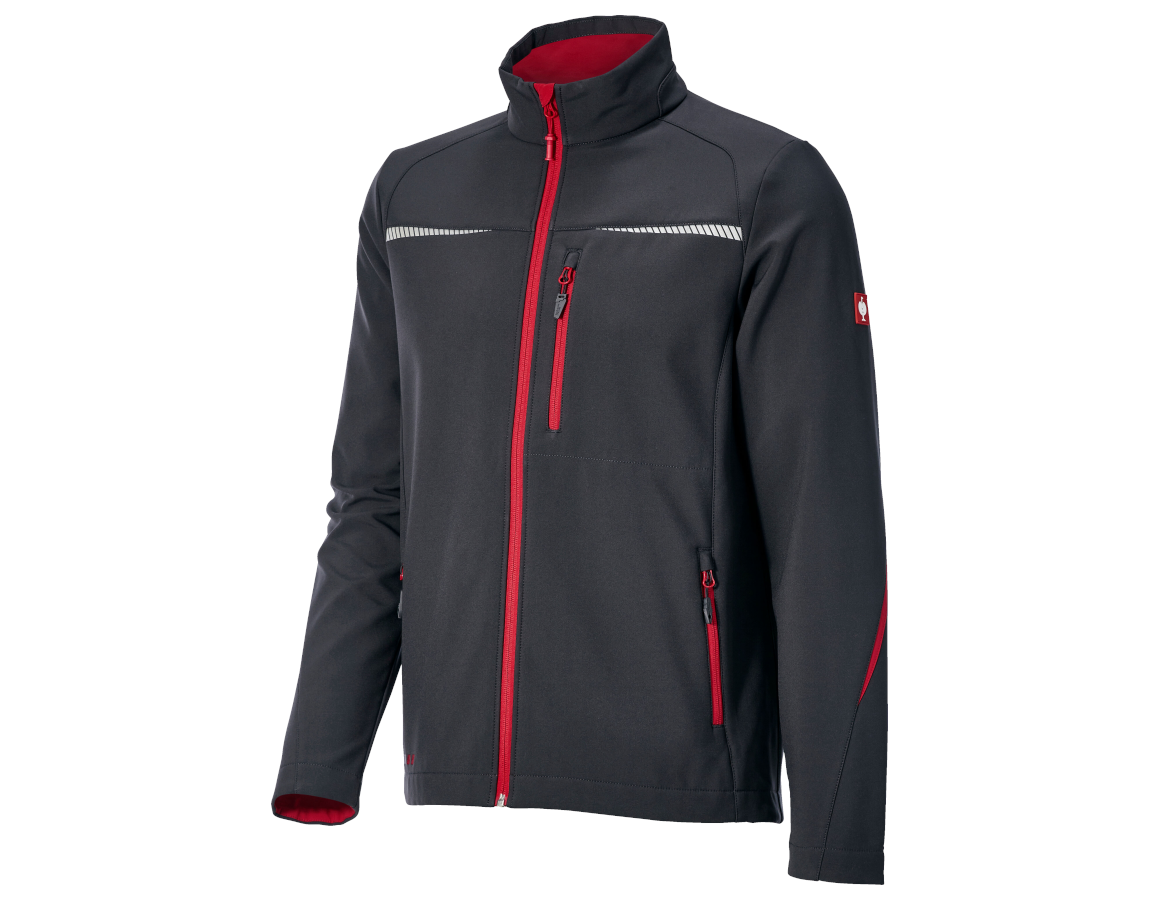 Work Jackets: Softshell jacket e.s.motion 2020 + graphite/fiery red